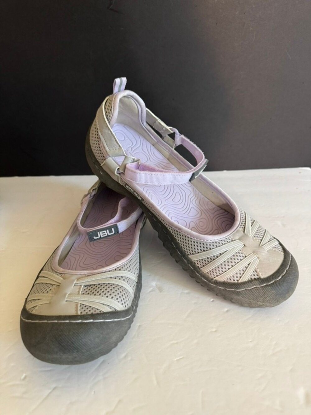 JBU Jambu Lilac & Gray Mary Jane Water Ready Shoes Style B2MA65 EVA Size 8.5 EUC - Picture 2 of 7